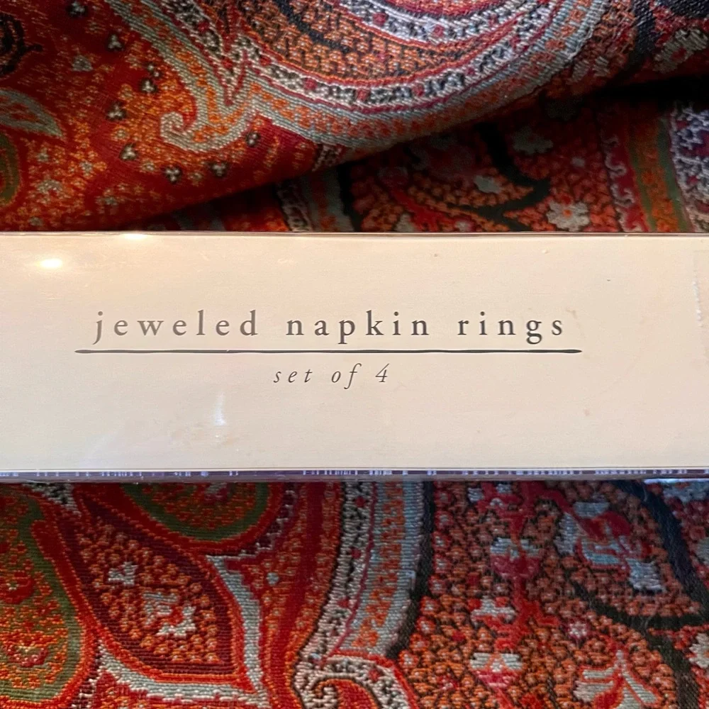 Pier 1 Imports Jeweled Napkin Rings Set NIB